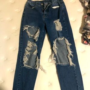 Curvy distressed SHEIN bf jeans